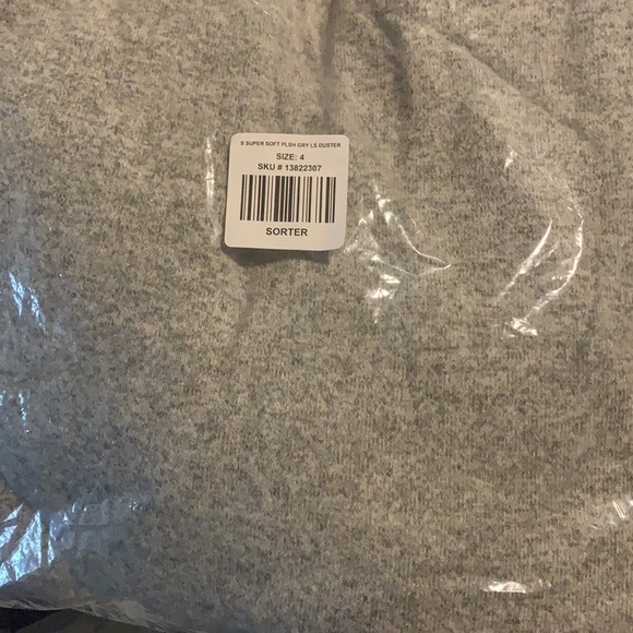 Gray Open Front Cardigan 3X left - Picture 8 of 8